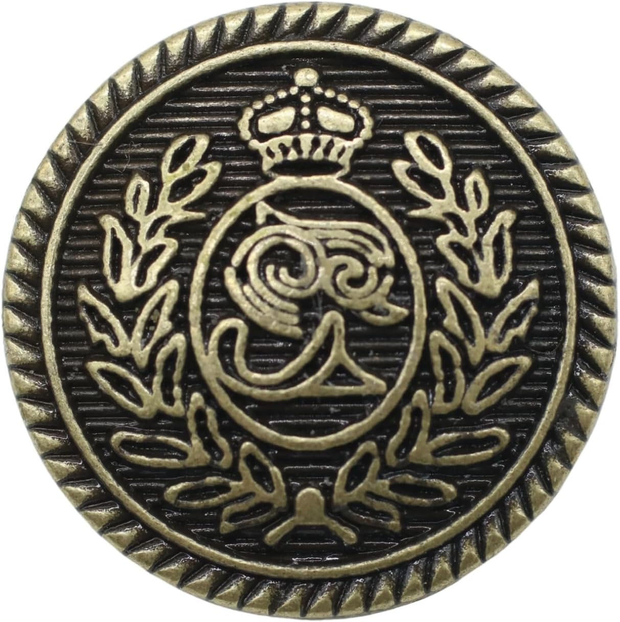 Bronze Metal Shank Buttons - 12 Pcs - 3 Size Options - The Crown of Kingdom Round Metal Shank Buttons for Men Women Blazer Coat Uniform Shirt Suit and Jacket Sewing Craft DIY N17503