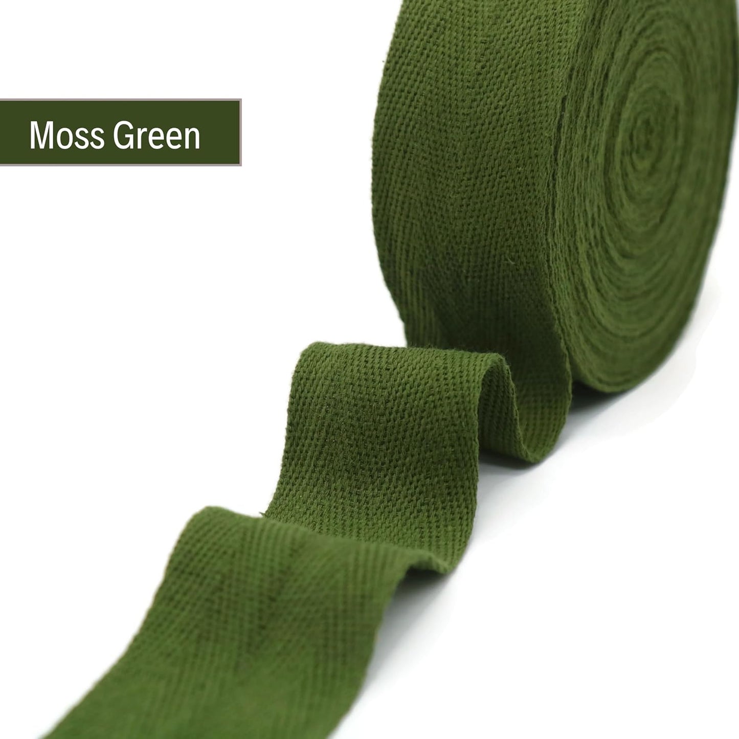 2" & 1.5" & 1.18'' & 1" Cotton Twill Tape - 10 Yards - 50+ Colors -%100 Natural Cotton 1 Inch 1.5 Inch 2 Inch Herringbone Bias Binding Cotton Tape Trim for Sewing Wrapping Craft DIY 10324 (MossGreen)…