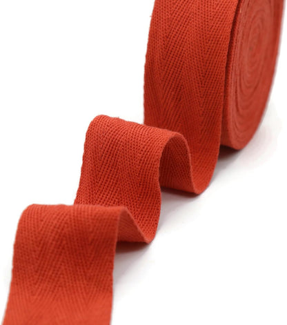 2" & 1.5" & 1.18'' & 1" Cotton Twill Tape - 10 Yards - 50+ Colors -%100 Natural Cotton 1 Inch 1.5 Inch 2 Inch Herringbone Bias Binding Cotton Tape Trim for Sewing Wrapping Craft DIY 10164 (Tangarine)…