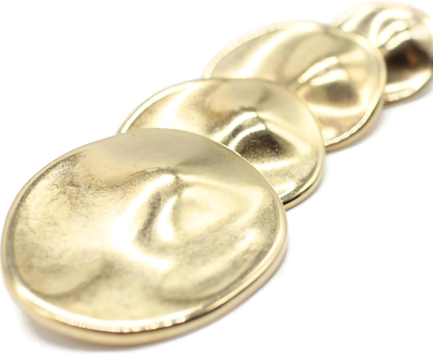 Gold Metal Shank Buttons - 12 Pcs - 4 Size Options - Luxury Wrinkle Irreguler Wave Metal Shank Buttons for Men Women Blazer Coat Uniform Shirt Suit and Jacket Sewing Craft DIY G2232