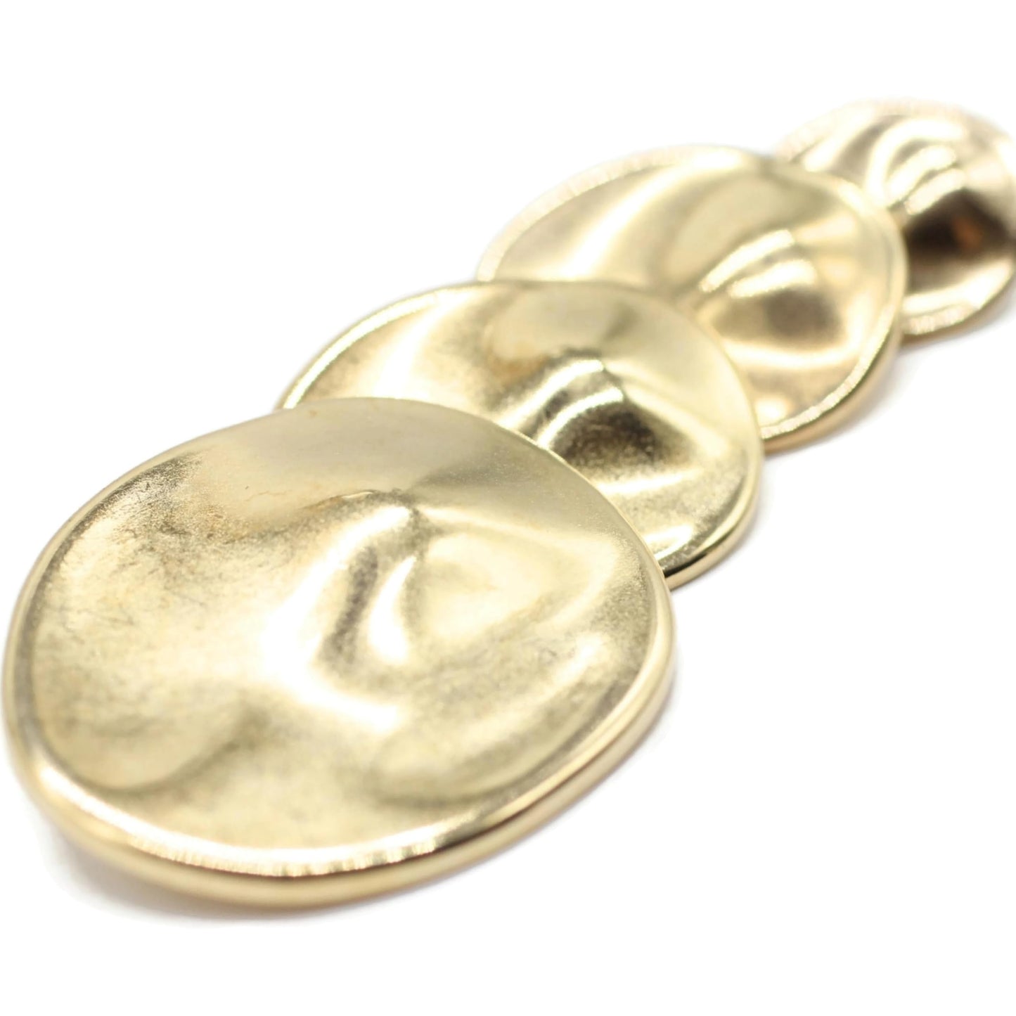 Gold Metal Shank Buttons - 12 Pcs - 4 Size Options - Luxury Wrinkle Irreguler Wave Metal Shank Buttons for Men Women Blazer Coat Uniform Shirt Suit and Jacket Sewing Craft DIY G2232
