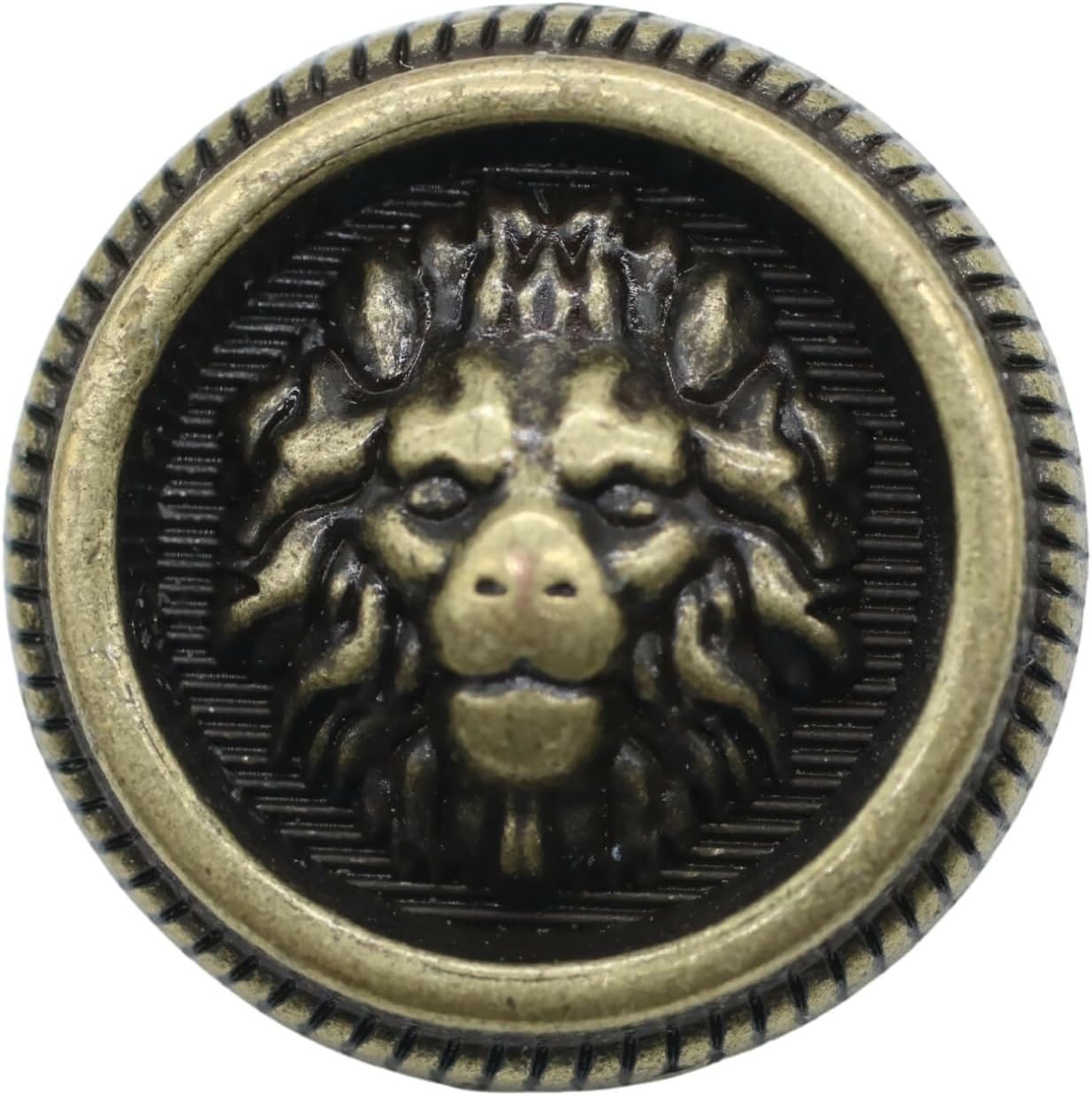 Lion Bronze Metal Shank Buttons - 12 Pcs - 3 Size Options - Luxury Crown Round Wave Metal Shank Buttons for Men Women Blazer Coat Uniform Shirt Suit and Jacket Sewing Craft DIY N14503