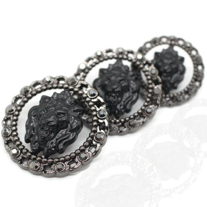 Luxury Rhinestone Metal Shank Buttons - 12 Pcs - 3 Size Options - Luxury Rhinestone Lion Metal Shank Buttons for Men Women Blazer Coat Uniform Shirt Suit and Jacket Sewing Craft DIY LR4240…