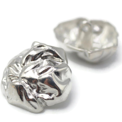 Black Metal Shank Buttons - 12 Pcs - 2 Size Options - Wrinkle Irregular Metal Shank Buttons or Men Women Blazer Coat Uniform Shirt Suit and Jacket Sewing Craft DIY EM0302