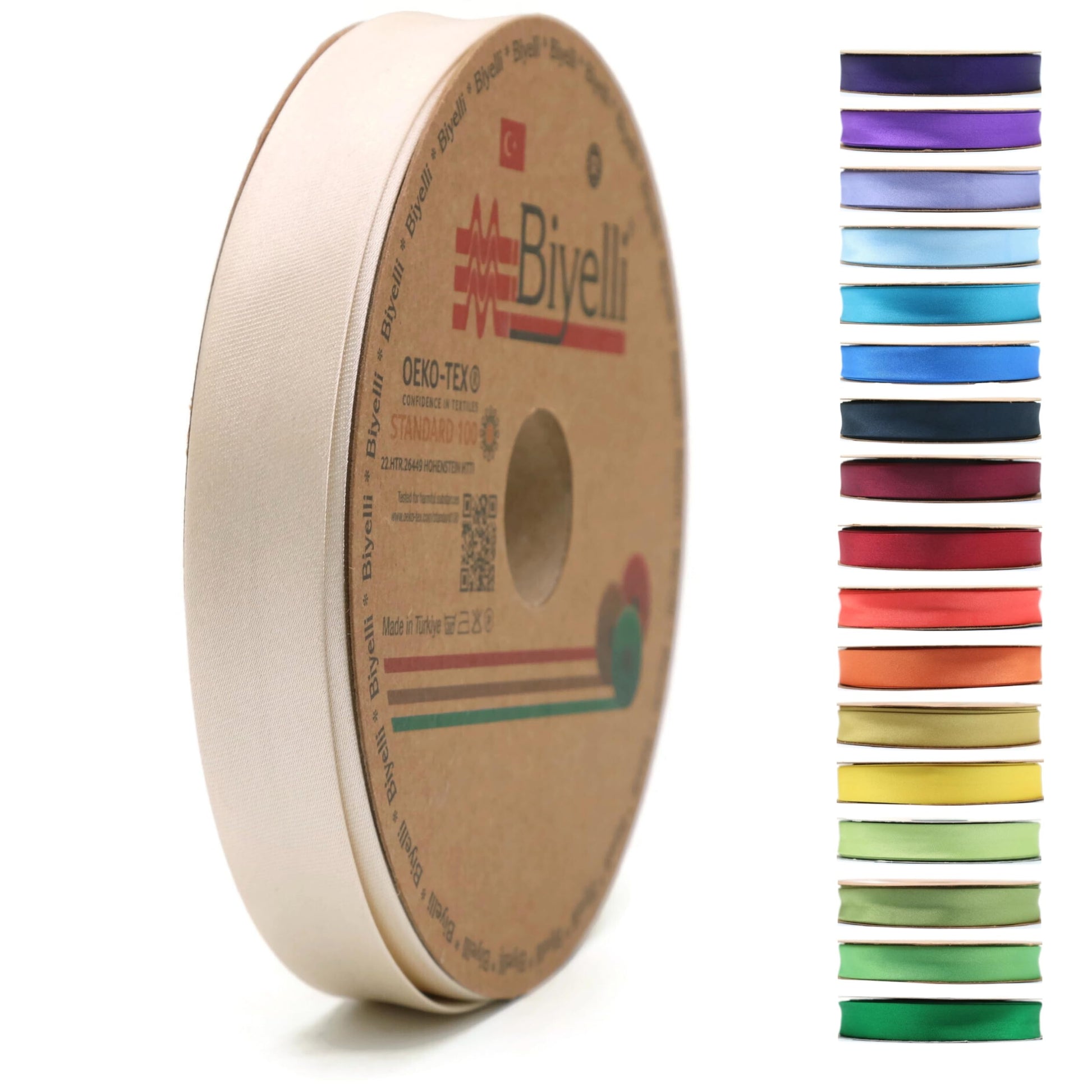 Fold Satin Bias Tape - 99+ Colors - 3/4 Inches Wide - 27 Yards - Fold Satin Binding Bias Ribbon Fabric Piping Bias Binding Tape for Sewing Clothing DIY (63. Squash) BYS62
