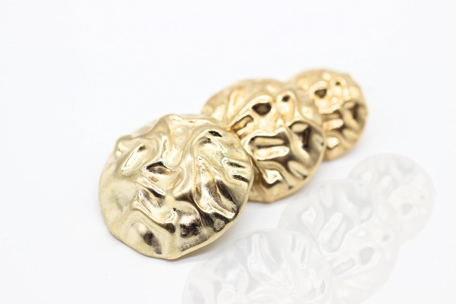 Wrinkle Gold Metal Shank Buttons - 12 Pcs - 3 Size Options - Luxury Wrinkle Round Wave Metal Shank Buttons for Men Women Blazer Coat Uniform Shirt Suit and Jacket Sewing Craft DIY WR9231…