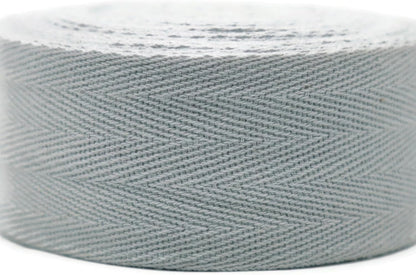 2" & 1.5" & 1.18'' & 1" Cotton Twill Tape - 10 Yards - 50+ Colors -%100 Natural Cotton 1 Inch 1.5 Inch 2 Inch Herringbone Bias Binding Cotton Tape Trim for Sewing Wrapping Craft DIY 10575 (Silver)…