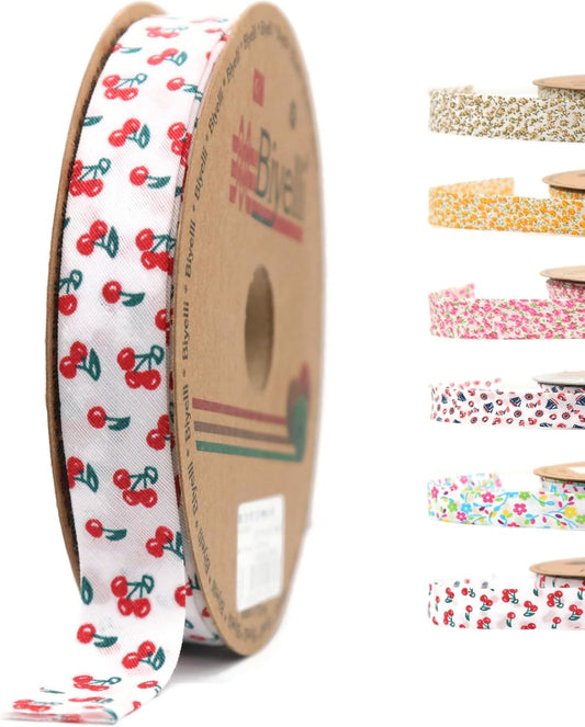 Cotton Fold Bias Binding Tape - 3/4 Inches (20mm) Wide - 27 Yards - Cherry Single Fold Cotton Fold Bias Binding Tape for Sewing Clothing DIY Red A7
