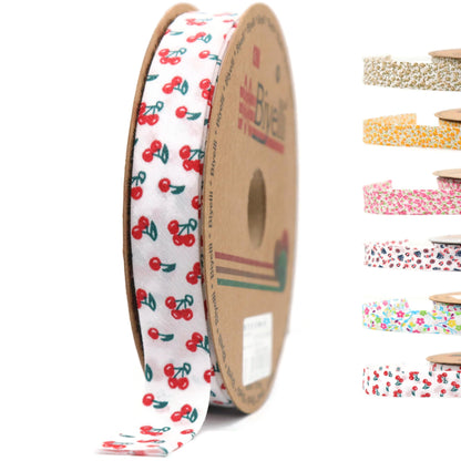 Cotton Fold Bias Binding Tape - 3/4 Inches (20mm) Wide - 27 Yards - Floral Single Fold Cotton Fold Bias Binding Tape for Sewing Clothing DIY Pink A2