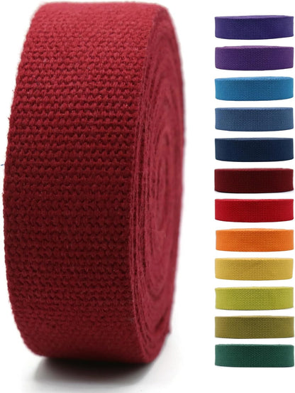 2" &amp; 1.5'' &amp; 1" Cotton Webbing - 5 Yards - 50+ Colors -100% Natural Cotton - Turkish Weave - Heavy Duty 1 Inch 1.5 Inch 2 Inch Webbing for Sewing Straps Wrapping Climbing Indoors Craft DIY 11185…