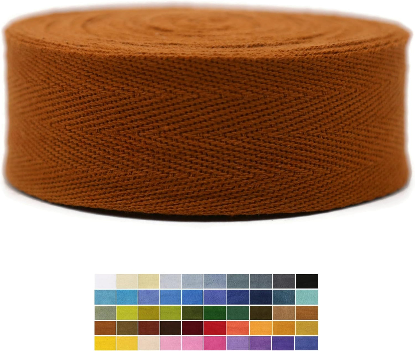 2" & 1.5" & 1.18'' & 1" Cotton Twill Tape - 10 Yards - 50+ Colors -%100 Natural Cotton 1 Inch 1.5 Inch 2 Inch Herringbone Bias Binding Cotton Tape Trim for Sewing Wrapping Craft DIY 10474 (Tawny)…