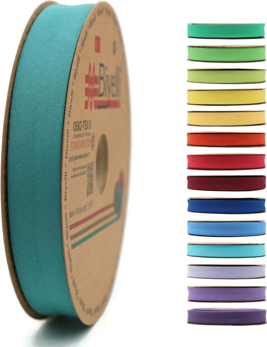 Cotton Fold Bias Tape - 3/4 Inches (20mm) Wide - 27 Yards - 65+ Colors - Single Fold Cotton Fold Bias Binding Tape for Sewing Clothing DIY (40. Fern Green) D40