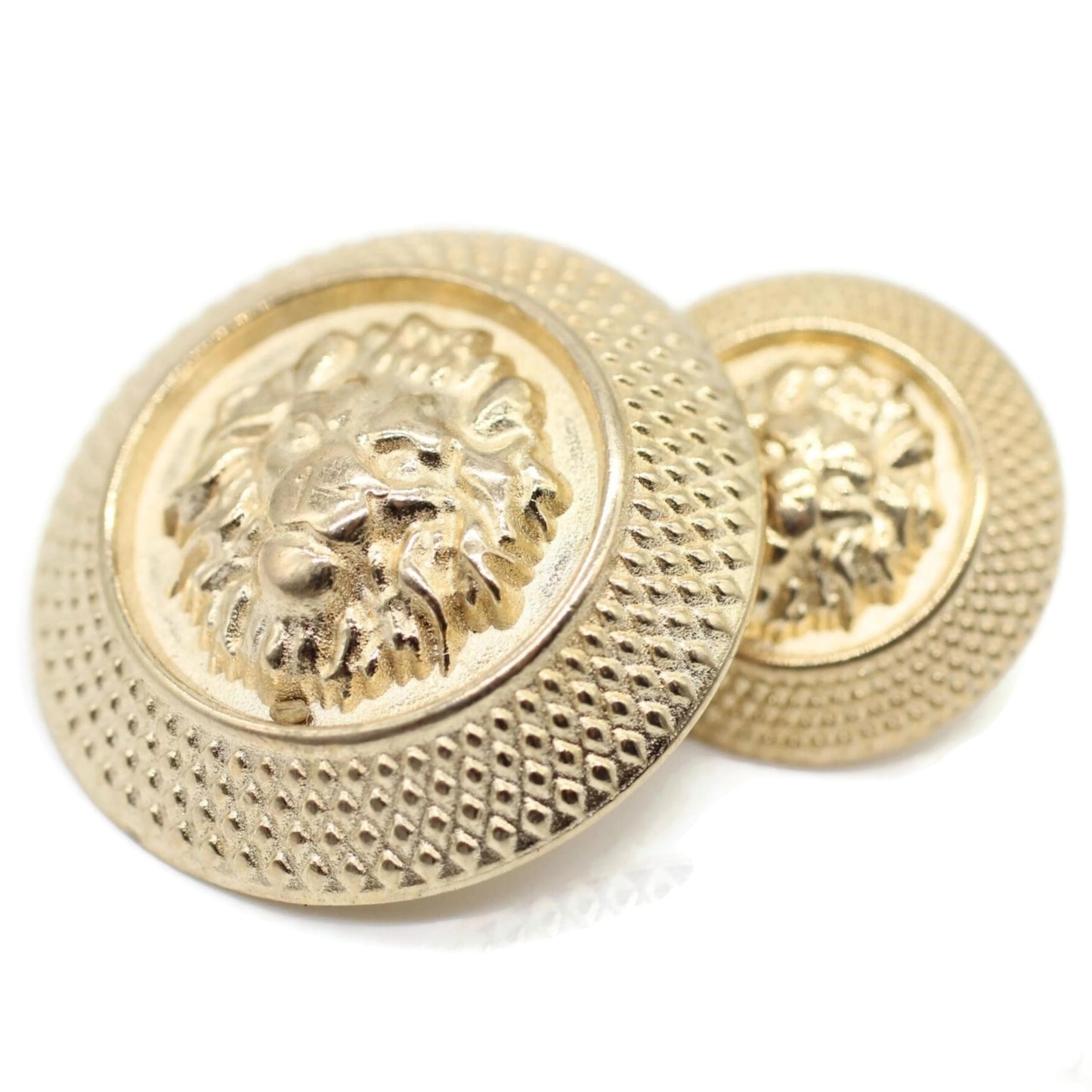 Silver Metal Shank Buttons - 12 Pcs - 2 Size Options - Luxury Lion Round Wave Metal Shank Buttons for Men Women Blazer Coat Uniform Shirt Suit and Jacket Sewing Craft DIY N9201