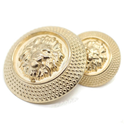 Silver Metal Shank Buttons - 12 Pcs - 2 Size Options - Luxury Lion Round Wave Metal Shank Buttons for Men Women Blazer Coat Uniform Shirt Suit and Jacket Sewing Craft DIY N9201