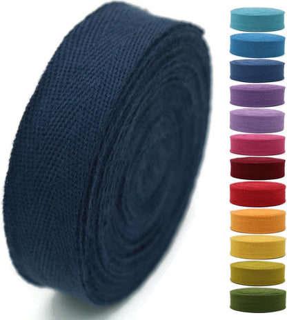 1" & 1.18" & 1.5'' & 2" Cotton Twill Tape - 10 Yards - 50+ Colors -%100 Natural Cotton 1 Inch 1.5 Inch 2 Inch Herringbone Bias Binding Cotton Tape Trim for Sewing Wrapping Craft DIY 10432 (Dark Blue)…