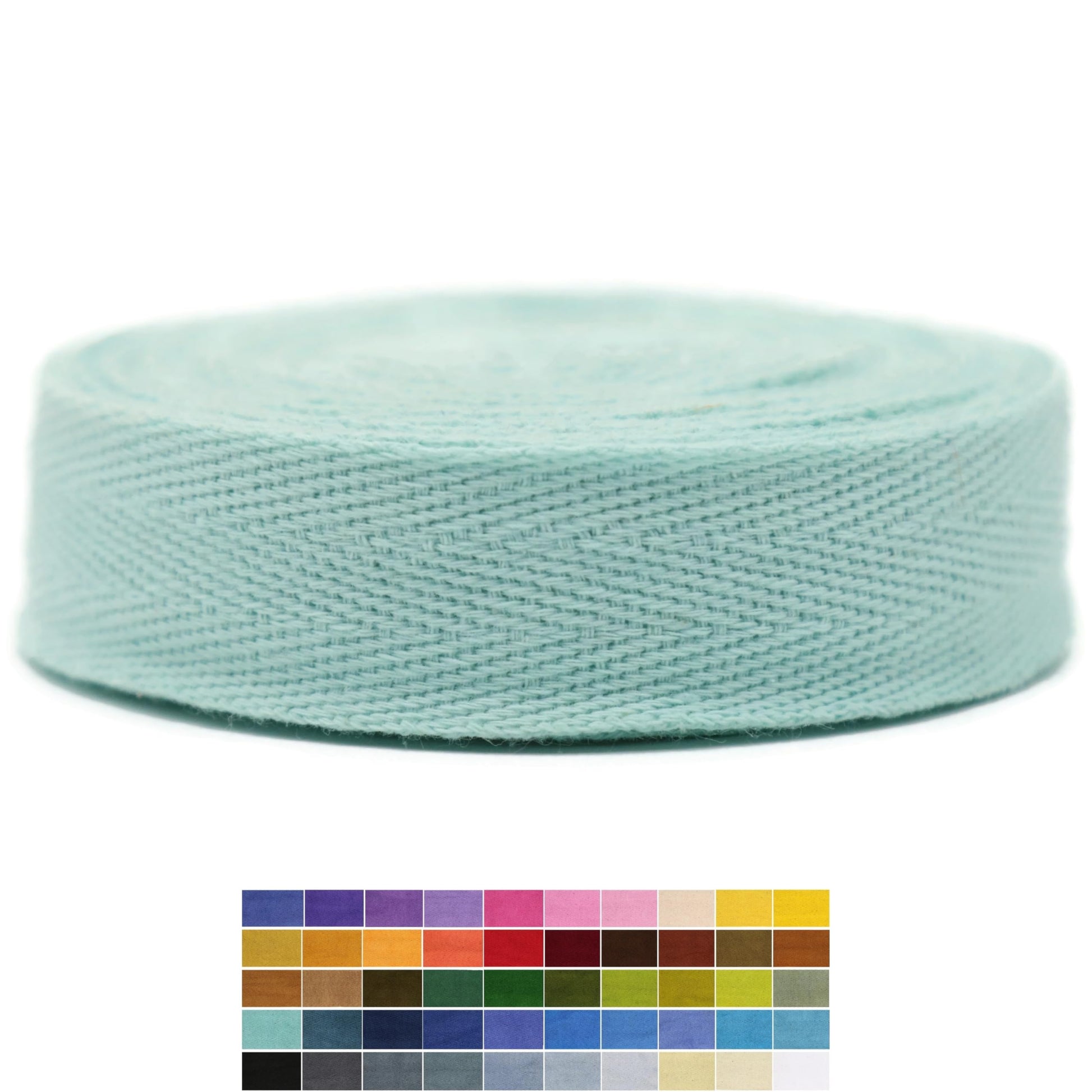 2" & 1.5" & 1.18' & 1" Cotton Herringbone Bias Binding Tape - 10 Yards - Green - 100% Natural Cotton - Sewing, Wrapping, Craft, DIY