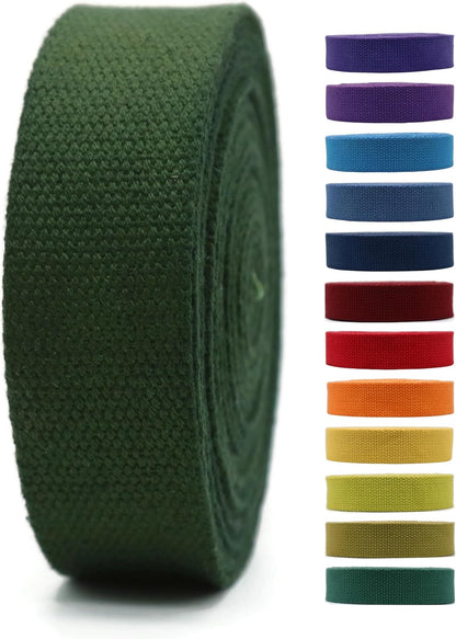 Cotton Webbing 2" &amp; 1.5'' &amp; 1" - 5 Yards - 50+ Colors -100% Natural Cotton - Turkish Woven - Heavy Duty 1 Inch 1.5 Inch 2 Inch Canvas Webbing for Sewing Straps Bags Climbing Indoors Craft DIY 11325…