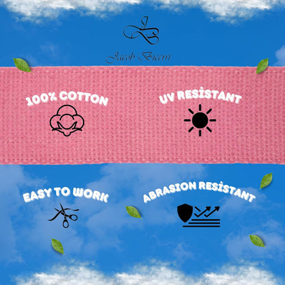 2" & 1.5'' & 1" Cotton Webbing - 5 Yards - 50+ Colors -%100 Natural Cotton - Turkish Woven - Heavy 1 Inch 1.5 Inch 2 Inch Rose Canvas Webbing for Sewing Straps Bag Climbing Indoors Craft DIY 11215…