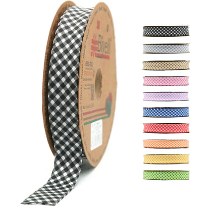 Cotton Fold Bias Binding Tape - 3/4 Inches (20mm) Wide - 27 Yards - Plaid Single Fold Cotton Fold Bias Binding Tape for Sewing Clothing DIY Dark Blue E8