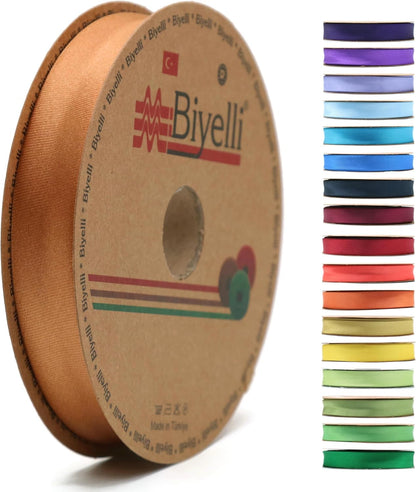 Fold Satin Bias Tape - 99+ Colors - 3/4 Inches Wide - 27 Yards - Fold Satin Binding Bias Ribbon Fabric Piping Bias Binding Tape for Sewing Clothing DIY (63. Squash) BYS62
