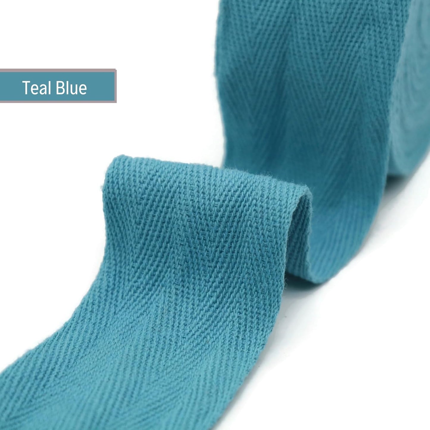 2" & 1.5" & 1.18'' & 1" Cotton Twill Tape - 10 Yards - 50+ Colors -%100 Natural Cotton 1 Inch 1.5 Inch 2 Inch Herringbone Bias Binding Cotton Tape Trim for Sewing Wrapping Craft DIY 10375 (TealBlue)…