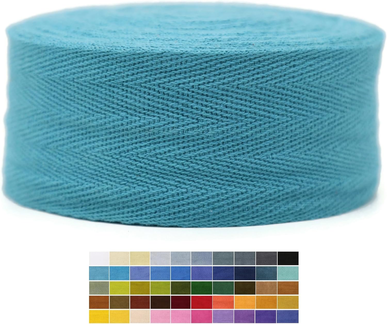 2" & 1.5" & 1.18'' & 1" Cotton Twill Tape - 10 Yards - 50+ Colors -%100 Natural Cotton 1 Inch 1.5 Inch 2 Inch Herringbone Bias Binding Cotton Tape Trim for Sewing Wrapping Craft DIY 10375 (TealBlue)…