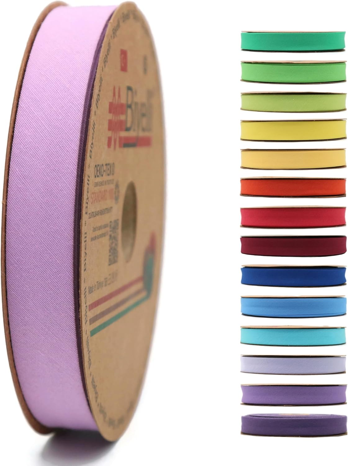 Cotton Fold Bias Tape - 3/4 Inches (20mm) Wide - 27 Yards - 65+ Colors - Single Fold Cotton Fold Bias Binding Tape for Sewing Clothing DIY (42. Violet) D42