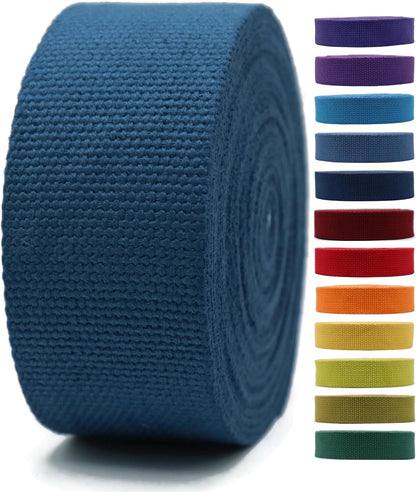 Cotton Webbing 2" & 1.5'' & 1" - 5 Yards - 50+ Colors -%100 Natural Cotton - Turkish Woven - Heavy Duty1 Inch 1.5 Inch 2 Inch Canvas Webbing for Sewing Straps Bags Climbing Indoors Craft DIY 11445…