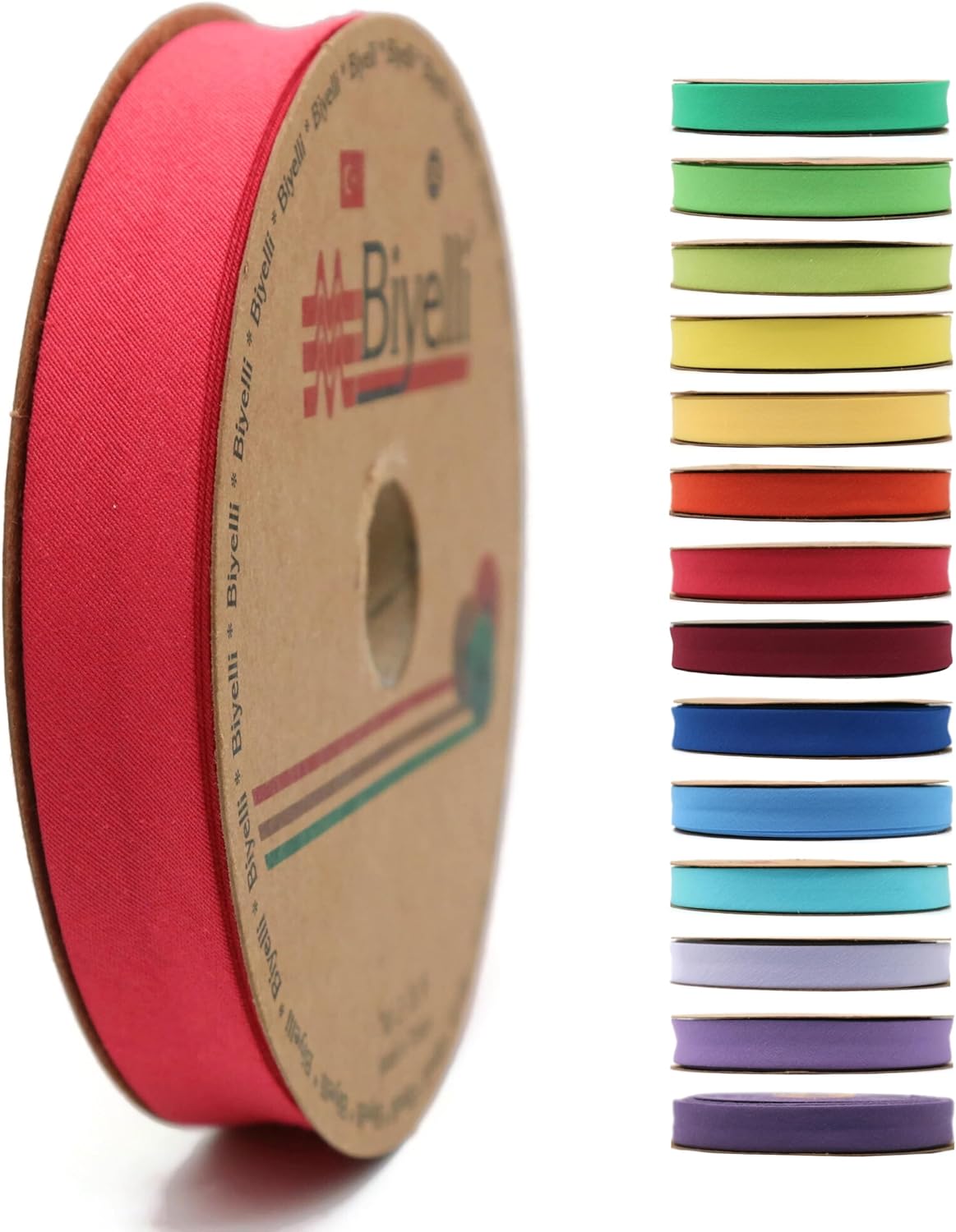 Cotton Fold Bias Tape - 3/4 Inches (20mm) Wide - 27 Yards - 65+ Colors - Single Fold Cotton Fold Bias Binding Tape for Sewing Clothing DIY (05. Brick Red) D05