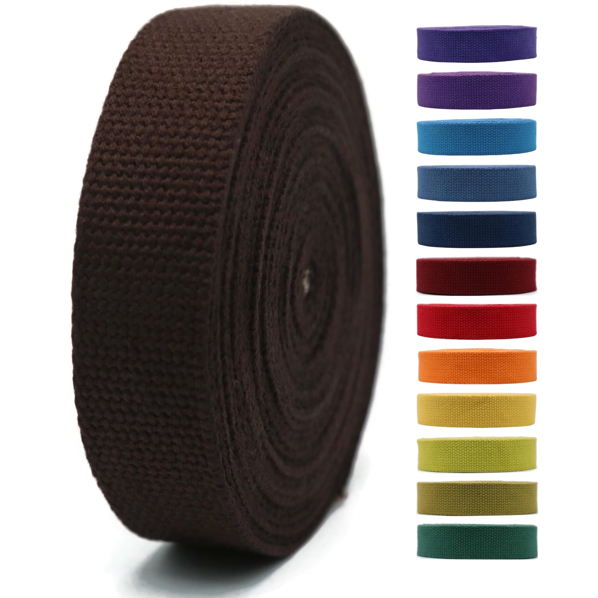 2" & 1.5'' & 1" Cotton Webbing - 5 Yards - 50+ Colors -%100 Natural Cotton - Turkish Woven - Heavy Duty1 Inch 1.5 Inch 2 Inch Canvas Webbing for Sewing Straps Bags Climbing Indoors Craft DIY 11505…