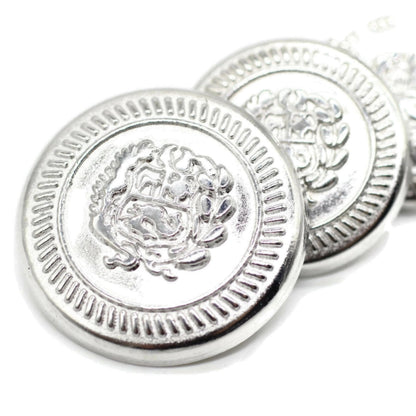 Silver Metal Shank Buttons - 12 Pcs - 3 Size Options - The Kingdom Round Metal Shank Buttons for Men Women Blazer Coat Uniform Shirt Suit and Jacket Sewing Craft DIY N7101