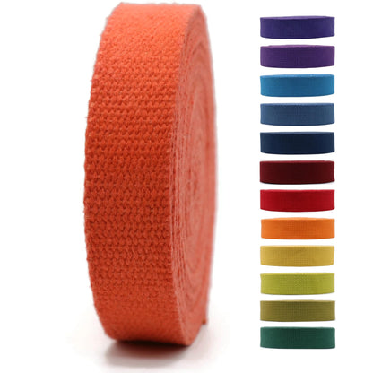 2" & 1.5'' & 1" Cotton Webbing - 5 Yards - 50+ Colors -%100 Natural Cotton - Turkish Weave - Heavy Duty 1 Inch 1.5 Inch 2 Inch Webbing for Sewing Straps Wrapping Climbing Indoors Craft DIY 11165…