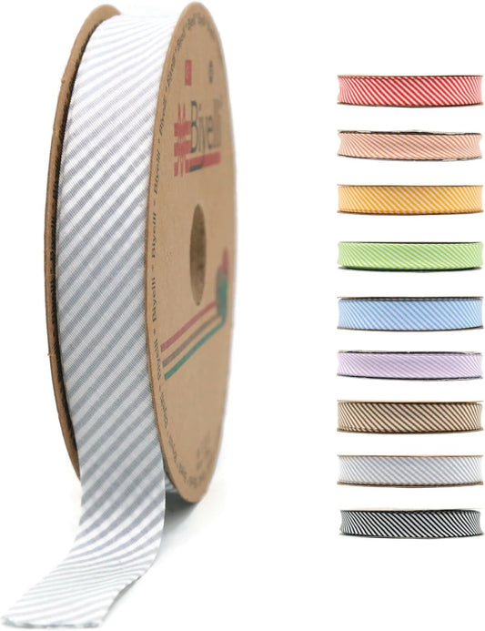 Cotton Fold Bias Binding Tape - 3/4 Inches (20mm) Wide - 27 Yards - Plaid Single Fold Cotton Fold Bias Binding Tape for Sewing Clothing DIY Gray C12
