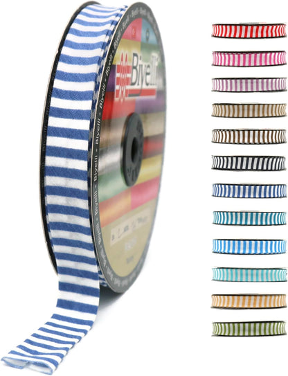 Cotton Fold Bias Binding Tape - 3/4 Inches (20mm) Wide - 27 Yards - Plaid Single Fold Cotton Fold Bias Binding Tape for Sewing Clothing DIY Royal Blue F10