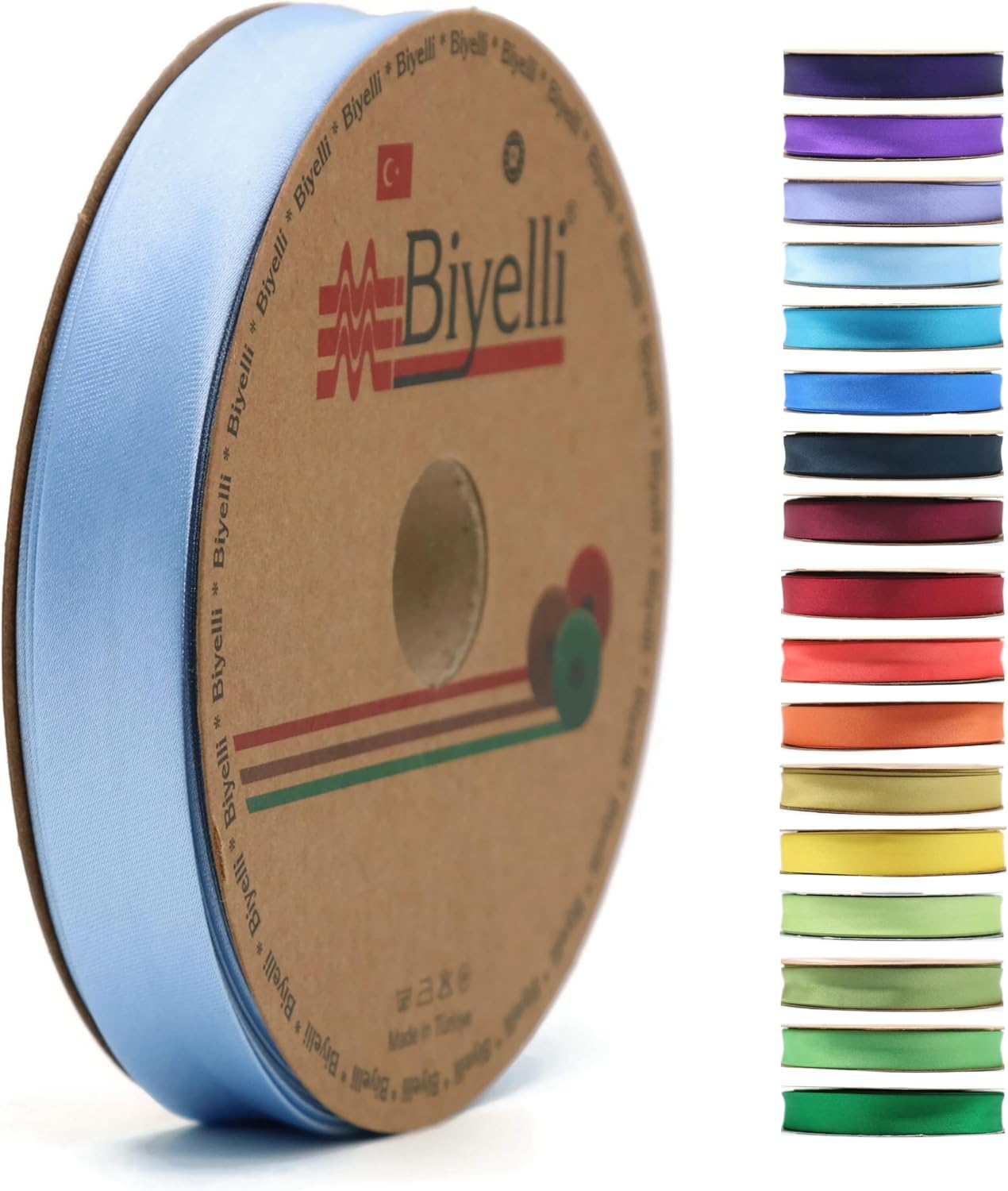 Fold Satin Bias Tape - 99+ Colors - 3/4 Inches Wide - 27 Yards - Fold Satin Binding Bias Ribbon Fabric Piping Bias Binding Tape for Sewing Clothing DIY (52. Sky Blue) BYS52