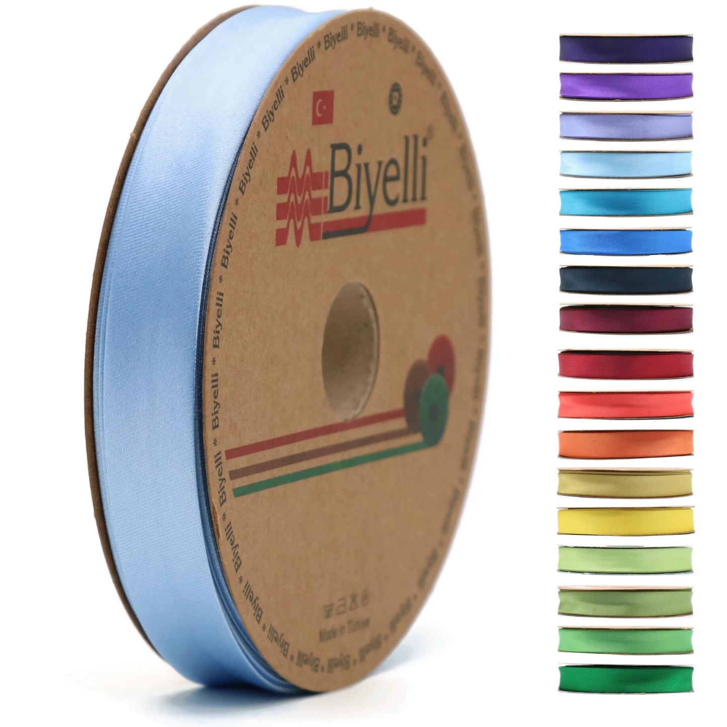 Fold Satin Bias Tape - 99+ Colors - 3/4 Inches Wide - 27 Yards - Fold Satin Binding Bias Ribbon Fabric Piping Bias Binding Tape for Sewing Clothing DIY (11. Baby Blue) BYS04