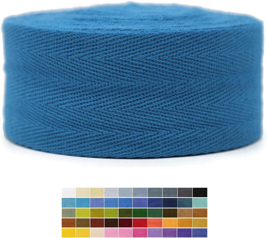 2" & 1.5" & 1.18'' & 1" Cotton Twill Tape - 10 Yards - 50+ Colors -%100 Natural Cotton 1 Inch 1.5 Inch 2 Inch Herringbone Bias Binding Cotton Tape Trim for Sewing Wrapping Craft DIY 10405 (LapisBlue)…