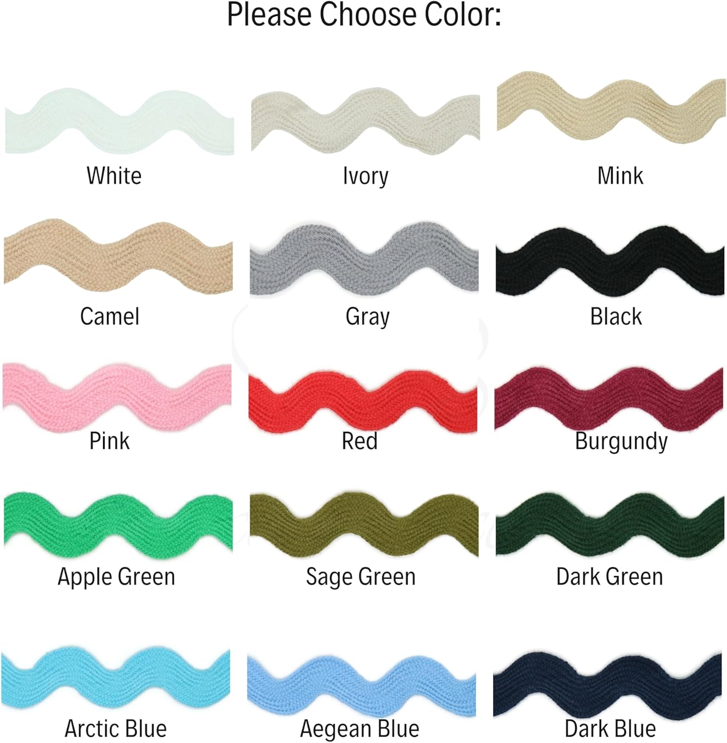 Cotton RIC Rac Trim - 3/4 Inch - 27 Yards - Wave Bending Fringe Lace Ribbon for Sewing Clothes, Gift Wrapping, Home Party Decoration CTR0209