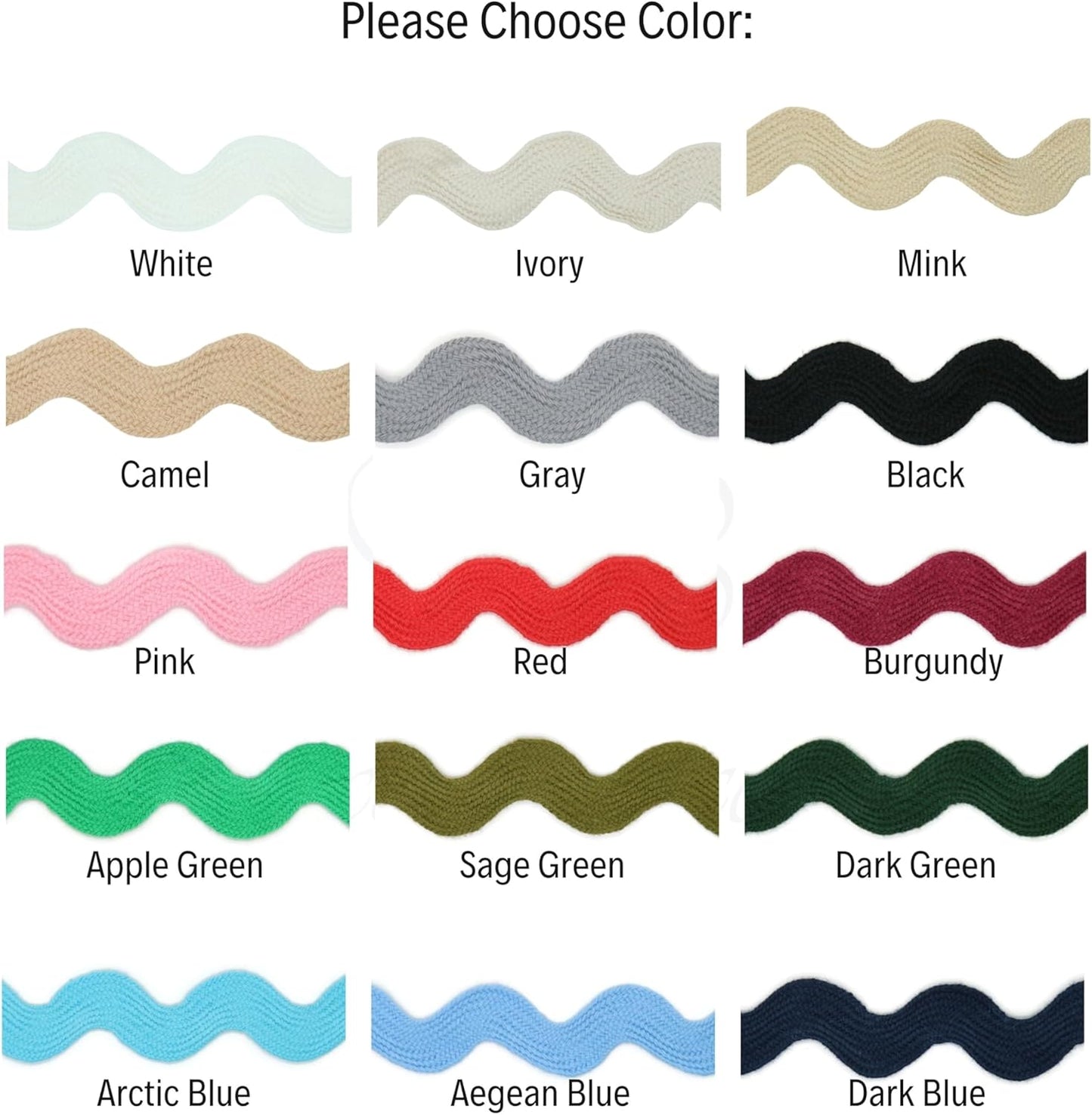 Cotton RIC Rac Trim - 3/4 Inch - 27 Yards - Wave Bending Fringe Trim Cotton Lace Ribbon for Sewing Clothes Gift Wrapping Home Party Decoration CTR0204