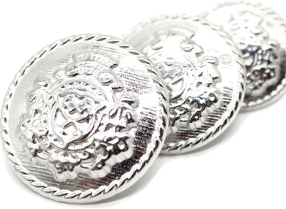 Crown Silver Metal Shank Buttons - 12 Pcs - 3 Size Options - Luxury Royal Metal Shank Buttons for Men Women Blazer Coat Uniform Shirt Suit and Jacket Sewing Craft DIY N6402