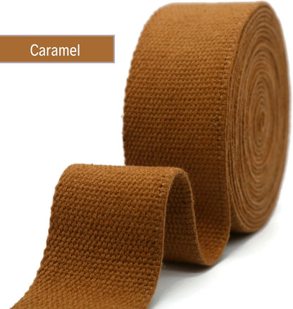 Cotton Webbing 2" & 1.5'' & 1" - 5 Yards - 50+ Colors -%100 Natural Cotton - Turkish Woven - Heavy Duty1 Inch 1.5 Inch 2 Inch Canvas Webbing for Sewing Straps Bags Climbing Indoors Craft DIY 11465…
