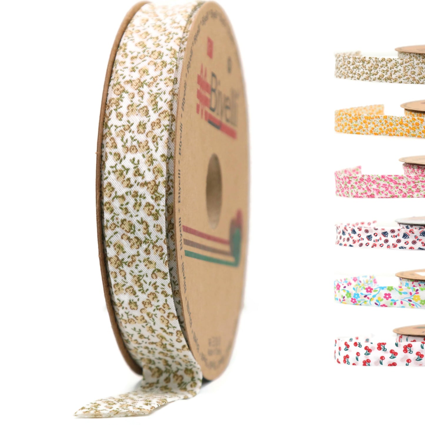 Cotton Fold Bias Binding Tape - 3/4 Inches (20mm) Wide - 27 Yards - Floral Single Fold Cotton Fold Bias Binding Tape for Sewing Clothing DIY Yellow A3