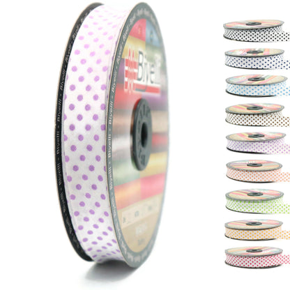 Cotton Fold Bias Binding Tape - 3/4 Inches (20mm) Wide - 27 Yards - Polka Dots Single Fold Cotton Fold Bias Binding Tape for Sewing Clothing DIY Pink B2