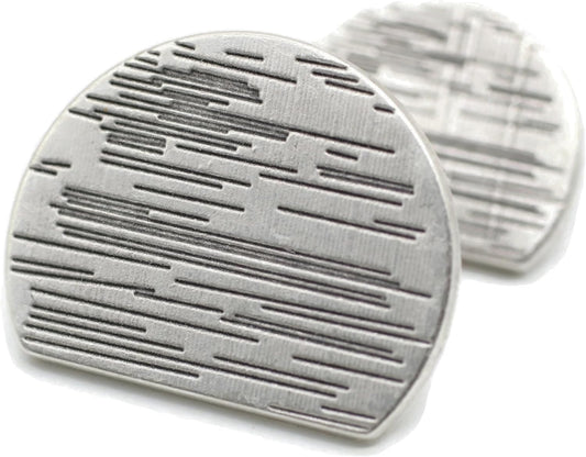 Antique Silver Metal Shank Buttons - 12 Pcs - 2 Size Options - Striped Metal Shank Buttons Vintage for Men Women Blazer Coat Uniform Shirt Suit and Jacket Sewing Craft DIY N13402