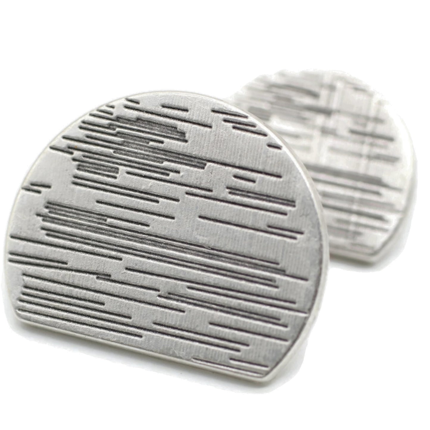 Silver Metal Shank Buttons - 12 Pcs - 2 Size Options - Luxury Striped Round Wave Metal Shank Buttons for Men Women Blazer Coat Uniform Shirt Suit and Jacket Sewing Craft DIY N9302