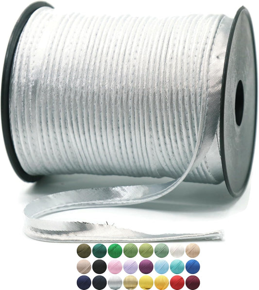 Luxury Satin Piping Trim - 109 Yards - 25+ Colors - Satin Shiny Single Fold Piping Bias Tape Binding Lip Cord Welting Cord with Spool for Sewing Clothing Trimming Upholstery SP2645…