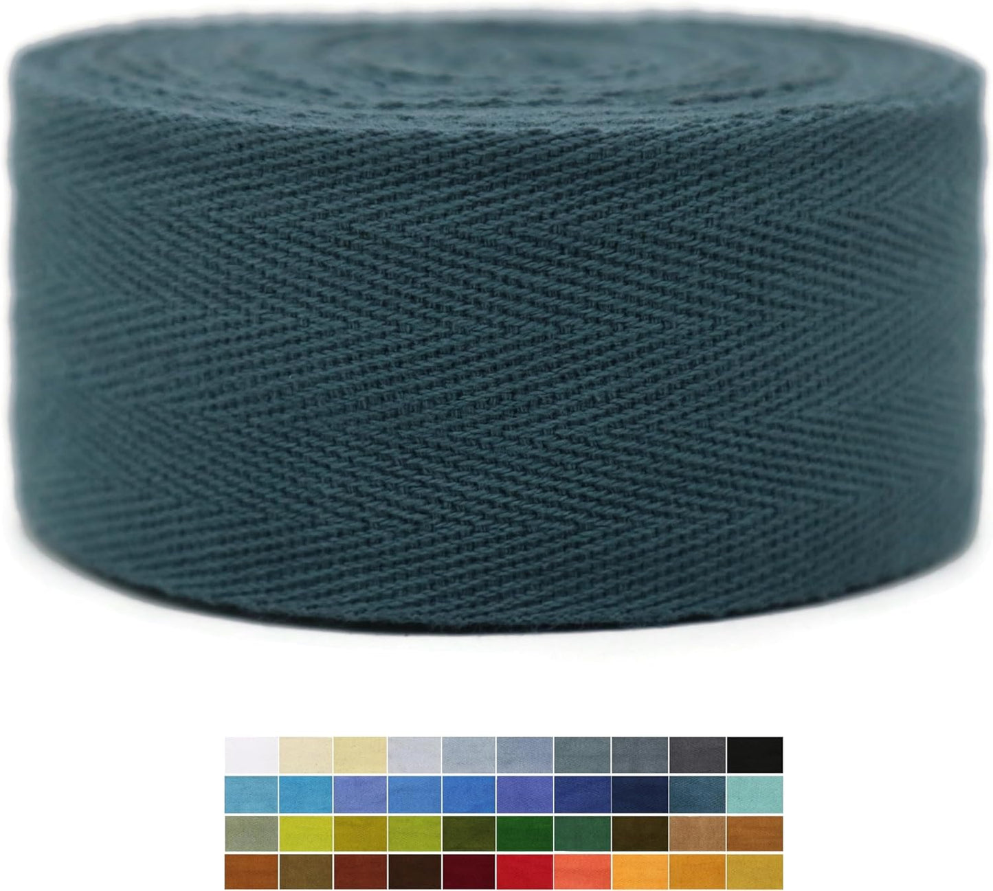 2" & 1.5" & 1.18'' & 1" Cotton Twill Tape - 10 Yards - 50+ Colors -%100 Natural Cotton 1 Inch 1.5 Inch 2 Inch Herringbone Bias Binding Cotton Tape Trim for Sewing Wrapping Craft DIY 10445 (DenimBlue)…