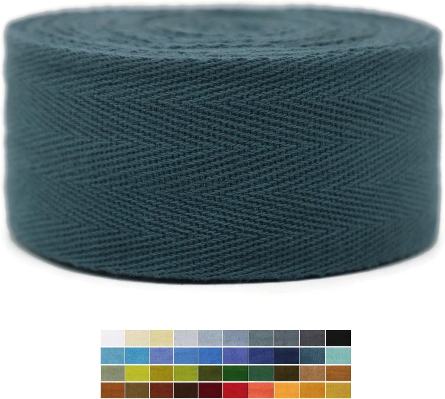2" & 1.5" & 1.18'' & 1" Cotton Twill Tape - 10 Yards - 50+ Colors -%100 Natural Cotton 1 Inch 1.5 Inch 2 Inch Herringbone Bias Binding Cotton Tape Trim for Sewing Wrapping Craft DIY 10445 (DenimBlue)…