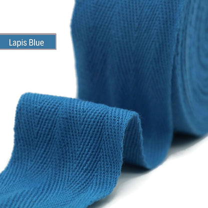 2" & 1.5" & 1.18'' & 1" Cotton Twill Tape - 10 Yards - 50+ Colors -%100 Natural Cotton 1 Inch 1.5 Inch 2 Inch Herringbone Bias Binding Cotton Tape Trim for Sewing Wrapping Craft DIY 10405 (LapisBlue)…
