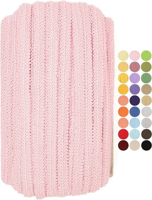 Pink Braided Gimp Braid Trim - 50 Yards - 31+ Colors - Upholstery lace Braided Gimp Cord Trim Scroll Braid Trim Turkish Trim for Costumes Home Decor Upholstery Craft Sewing DIY GT2816…